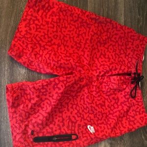 Red Leopard Nike Board Shorts
